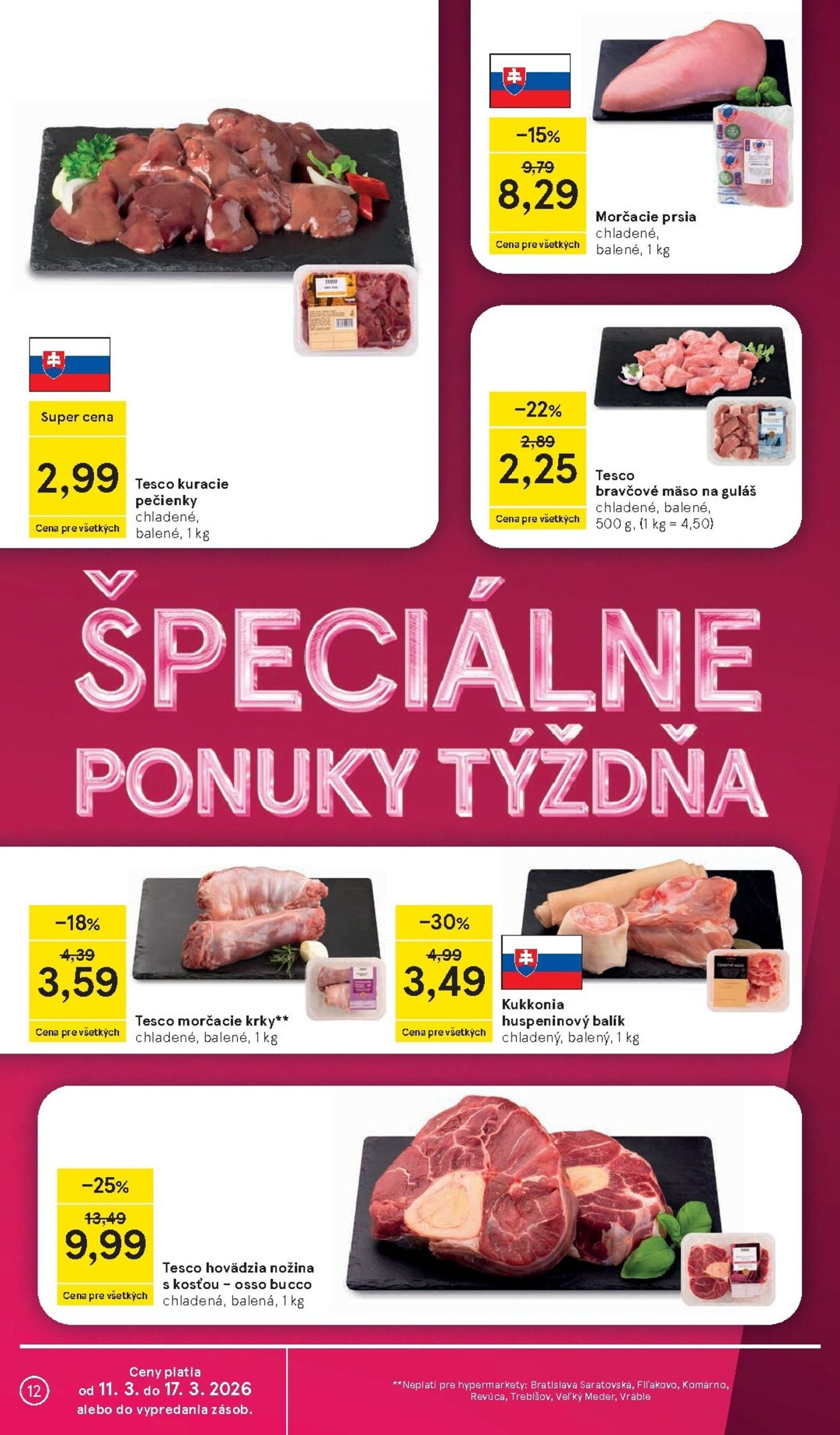 Page 12 of Aktuálny tesco leták platný od stredy 11.03 do 17.03