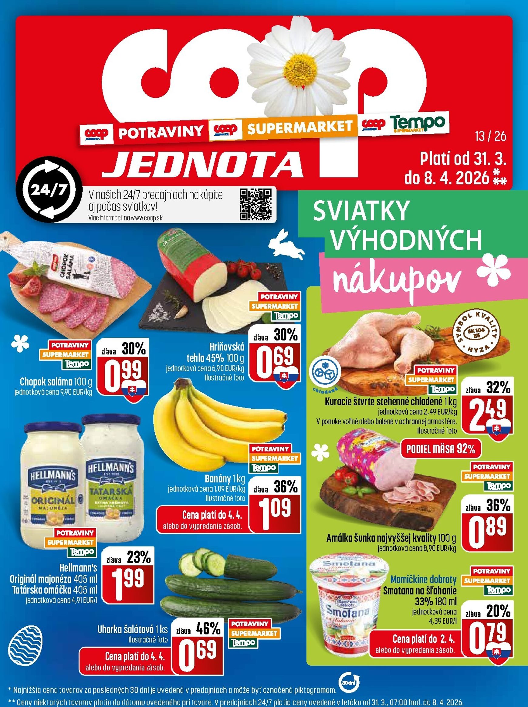 Page 1 of Aktuálny coop-jednota leták platný od utorka 31.03 do 08.04